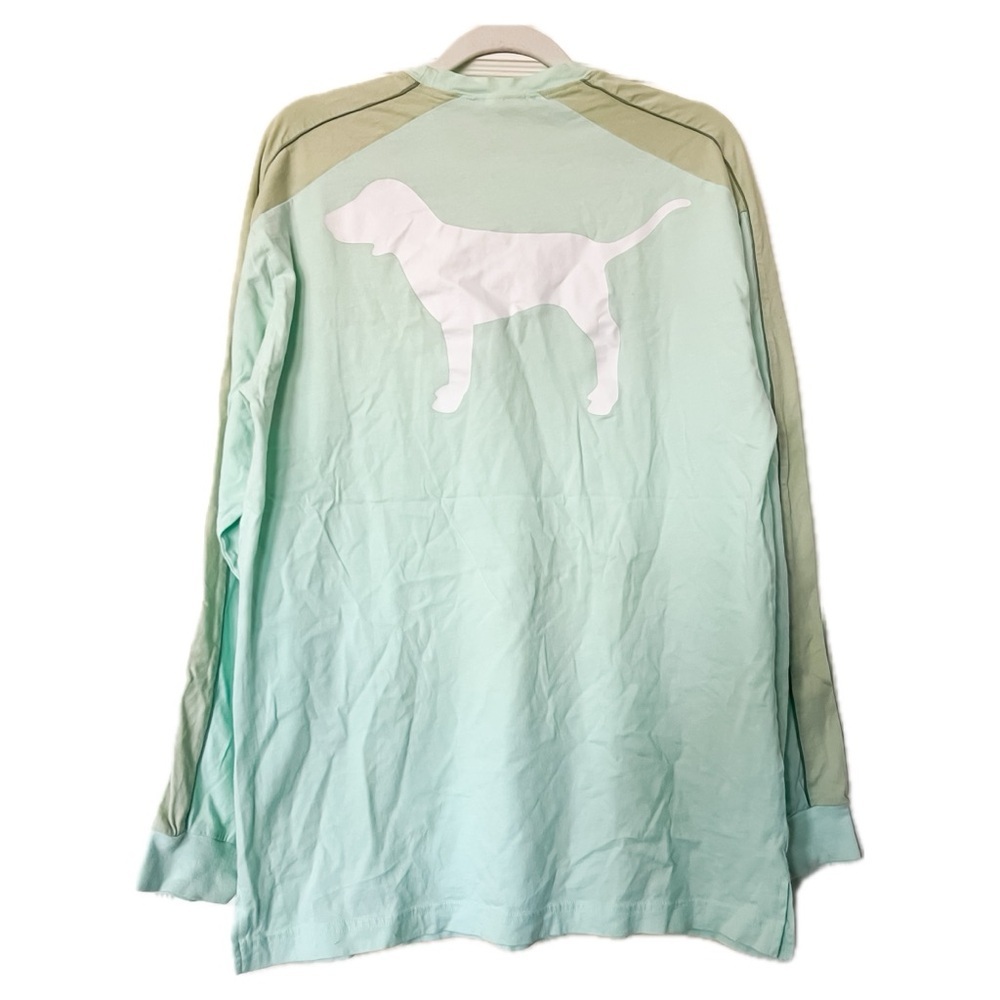 Victoria’s Secret PINK Mint Two Tone Long Sleeve Tee, Size M